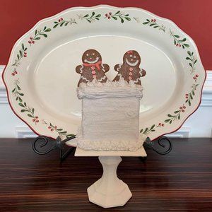 FAUX Christmas Cake + Stand - NON EDIBLE décor